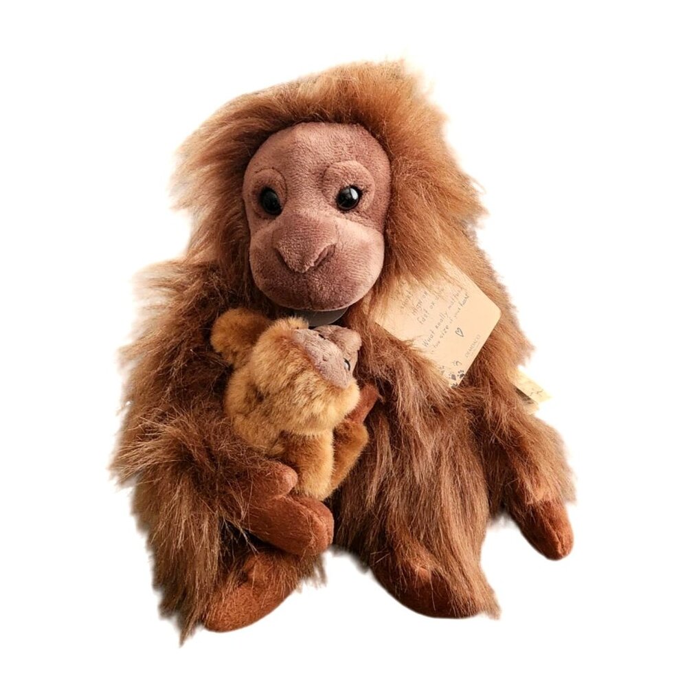 Orangutan Mom & Baby You & Me Brown One Size Plush by Demdaco Baby Gift NEW